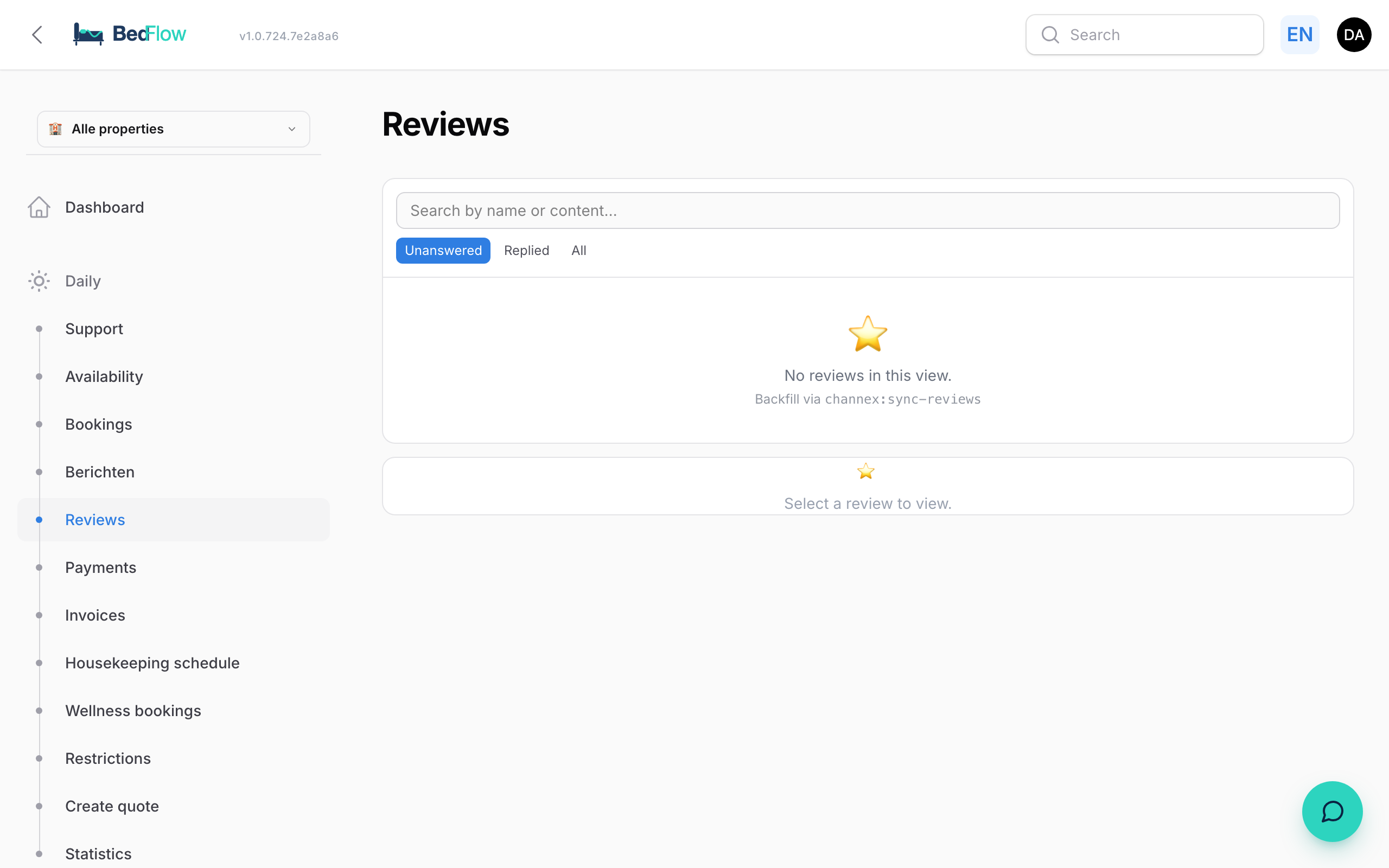 The reviews inbox with scores, source and reply status